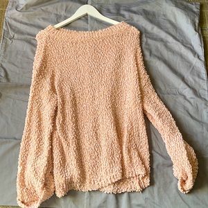 pink popcorn thin sweater